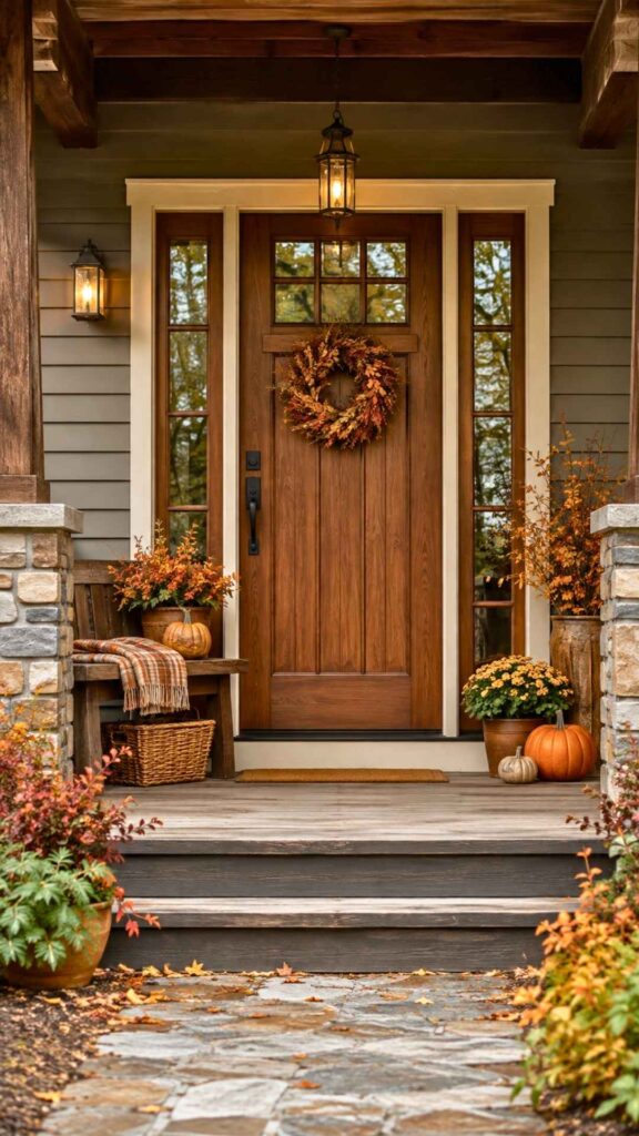 Wooden Bench as a Fall Display