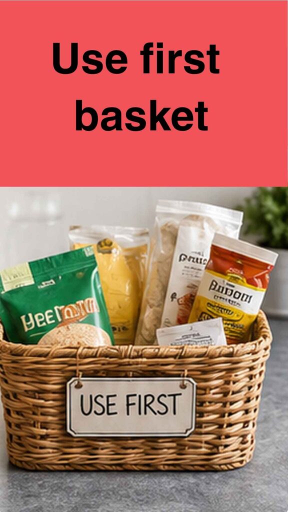 “Use First” Basket - storage ideas for small kitchen 