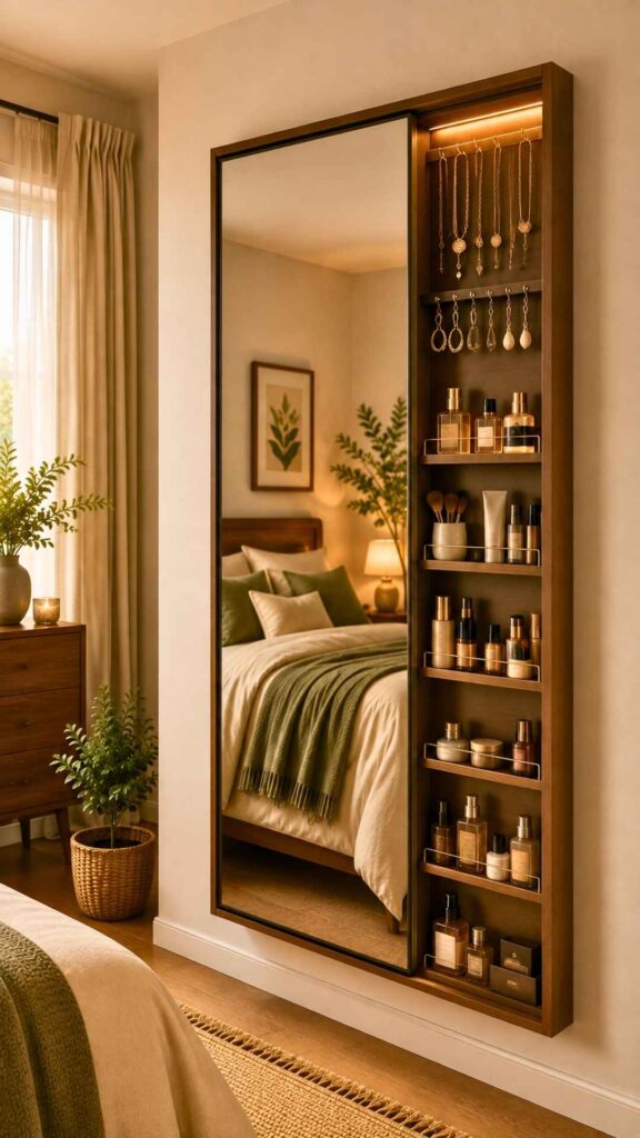 Mirror with Hidden Storage
