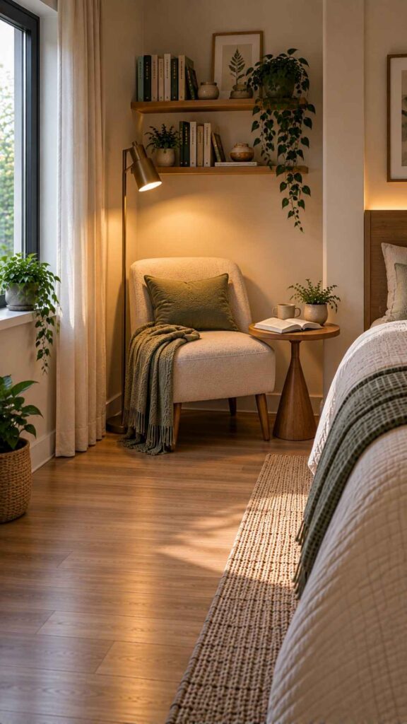 Use a Slim Floor Lamp in a Tight Corner