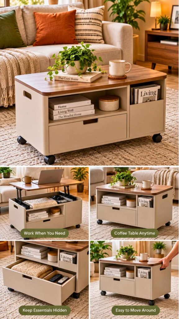 Turn a Storage Ottoman Into a Mobile Storage Hub