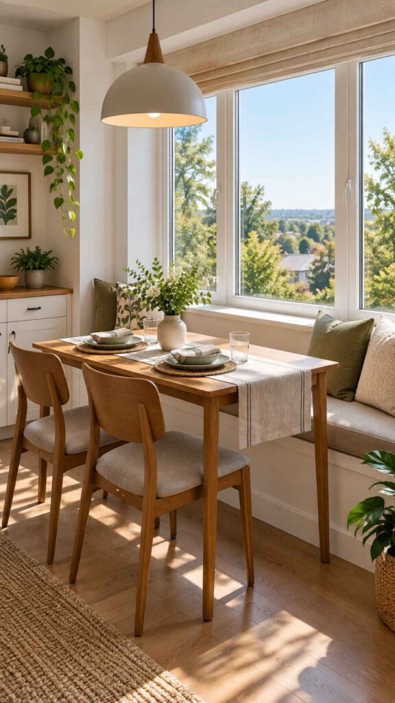 Incorporate the Space Near a Window Into Your Dining Setup