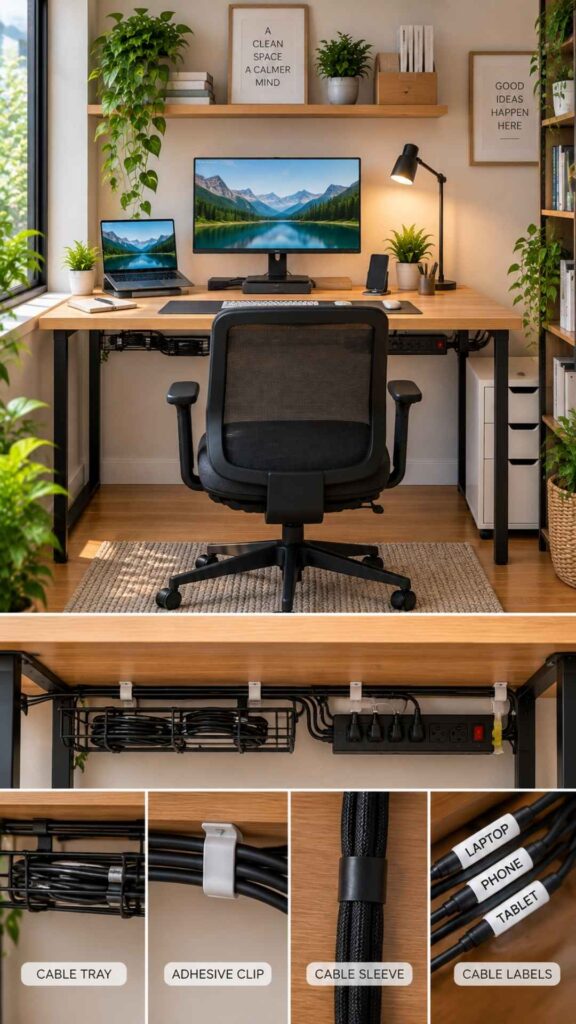 Create a Dedicated Tech Zone for Cable Clutter Behind the Desk