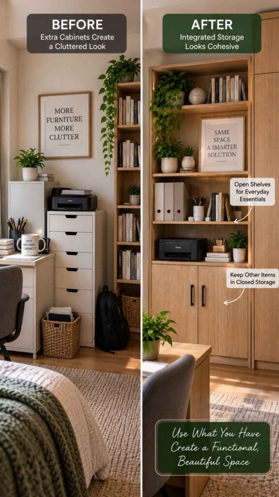 Integrate Storage Furniture With the Room’s Existing Furniture
